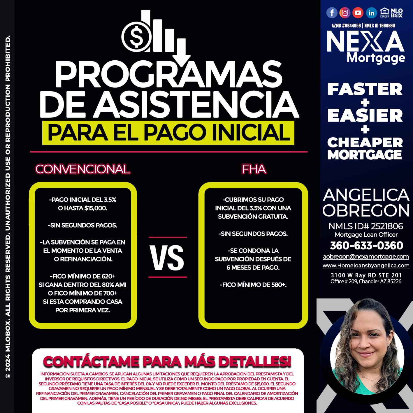 Programas de Asistencia para el Pago Inicial - Angelica Obregon -Mortgage Loan Officer