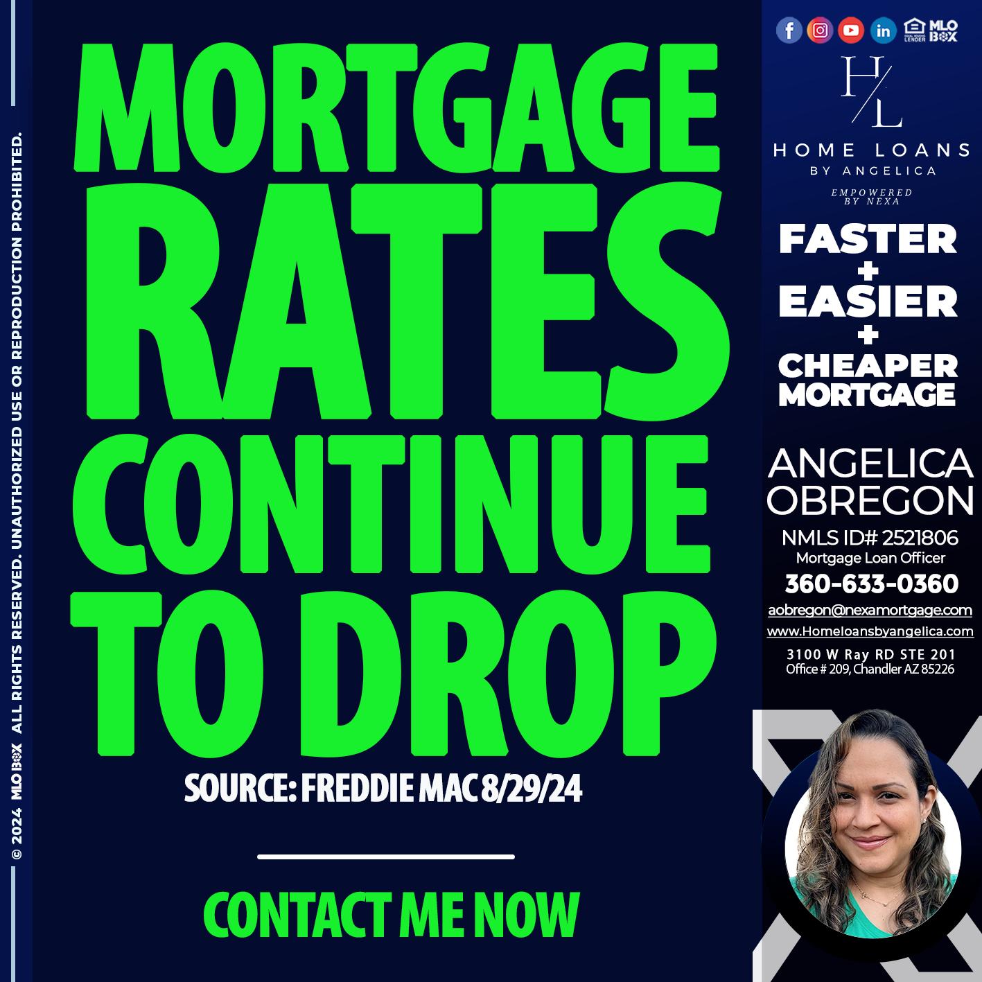 RATES DROP - Angelica Obregon -Mortgage Loan Officer
